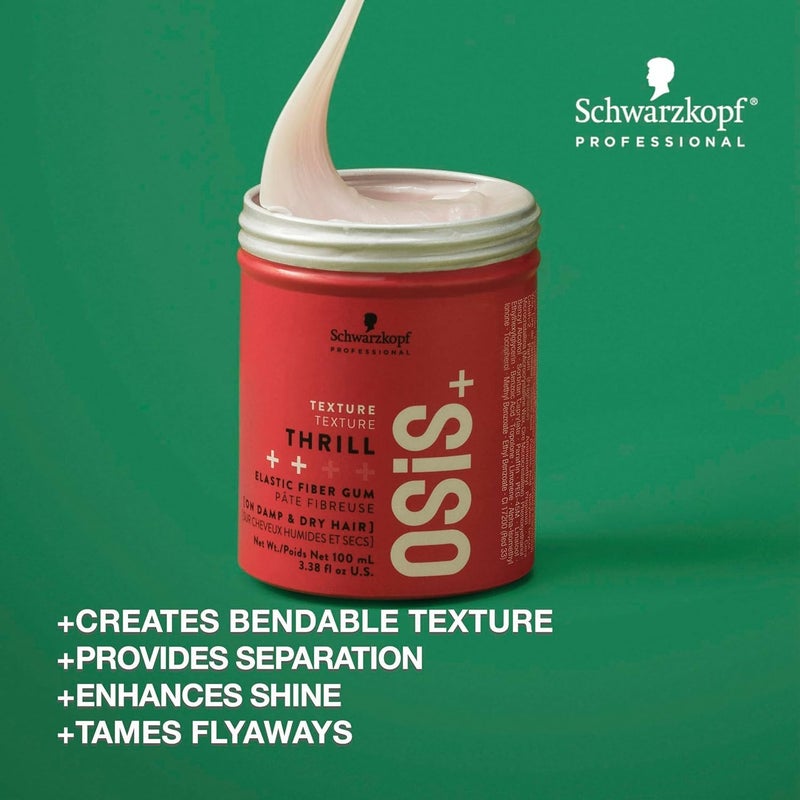 OSiS+ Schwarzkopf Thrill Elastic Fiber Gum - 100 ml for Strong Texture Control and Shine - Image 2